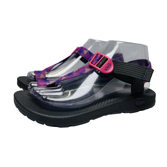 Chaco Bodhi Sandals Womens Size 7 Purple Pink Adjustable Ankle Strap Toe Ring - Picture 1 of 11